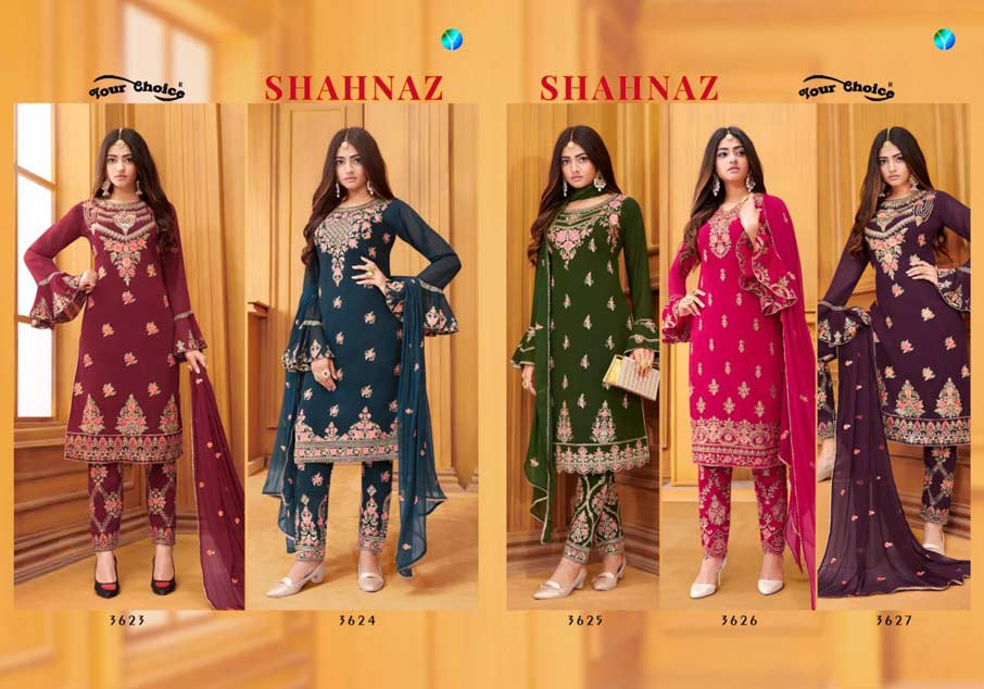 Shahnaz Blooming georgette Suits Collection Shahnaz Blooming georgette Suits Collection